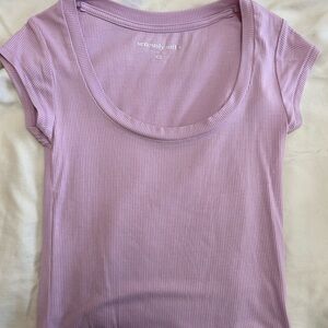 Aeropostale Lavender Ribbed Short Sleeve Top